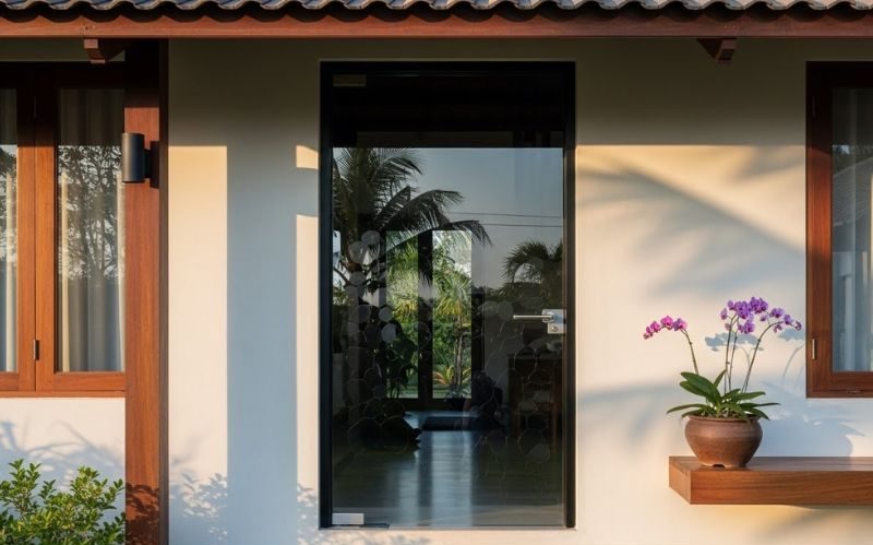 Cửa kính mở quay 1 cánh mẫu ĐẸP tại Đà Nẵng