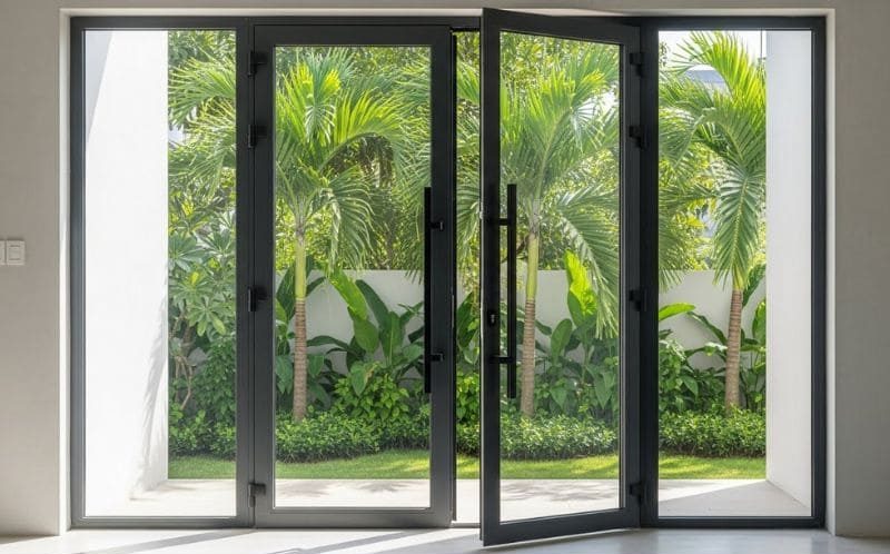 Cửa kính mở quay 2 cánh chính hãng CAO CẤP tại Đà Nẵng