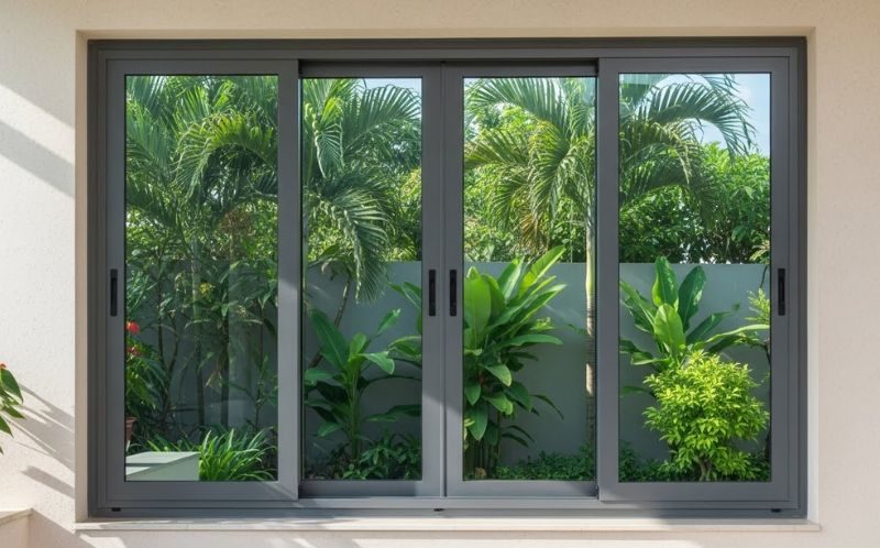 Cửa sổ 4 cánh mở lùa nhôm Xingfa Hệ 55 Chính Hãng tại Đà Nẵng