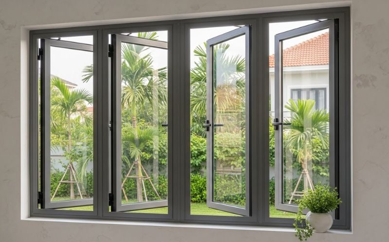 Cửa sổ mở hất 4 cánh nhôm Xingfa CAO CẤP tại Đà Nẵng