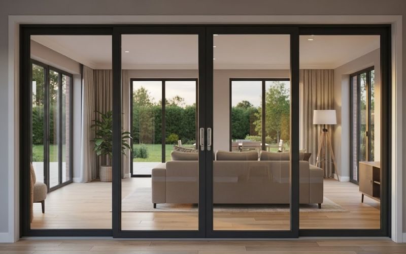 Cửa đi mở trượt 4 cánh nhôm Xingfa GIÁ TỐT tại Đà Nẵng