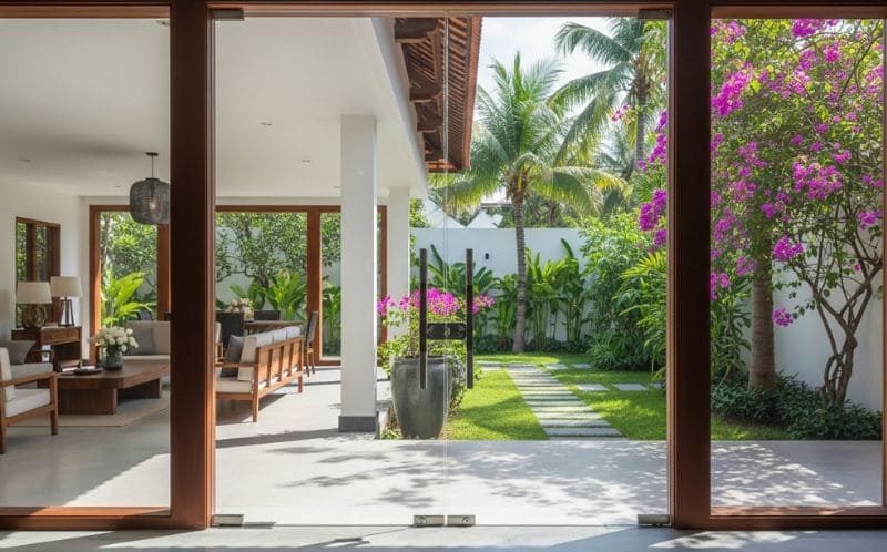 Cửa kính mở quay 2 cánh chính hãng CAO CẤP tại Đà Nẵng