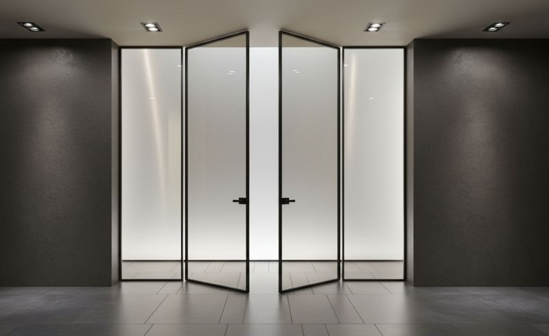 Cửa nhôm slim mở quay 2 cánh Chính Hãng Cao Cấp tại Đà Nẵng