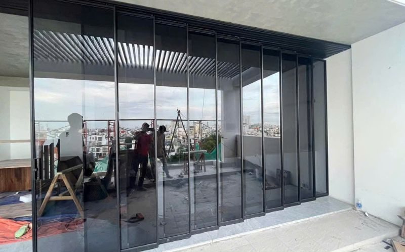 Cửa lùa nhôm slim không rây giá Ưu Đãi hấp dẫn tại Đà Nẵng