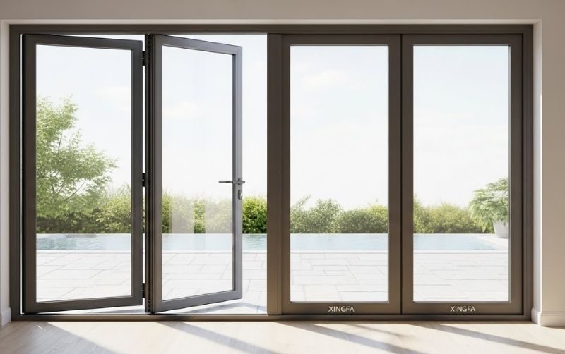 Cửa đi 4 cánh xếp trượt nhôm Xingfa CHÍNH HÃNG tại Đà Nẵng