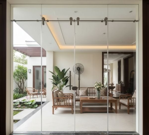 Cửa kính mở lùa phi25 Inox GIÁ TỐT tại Đà Nẵng