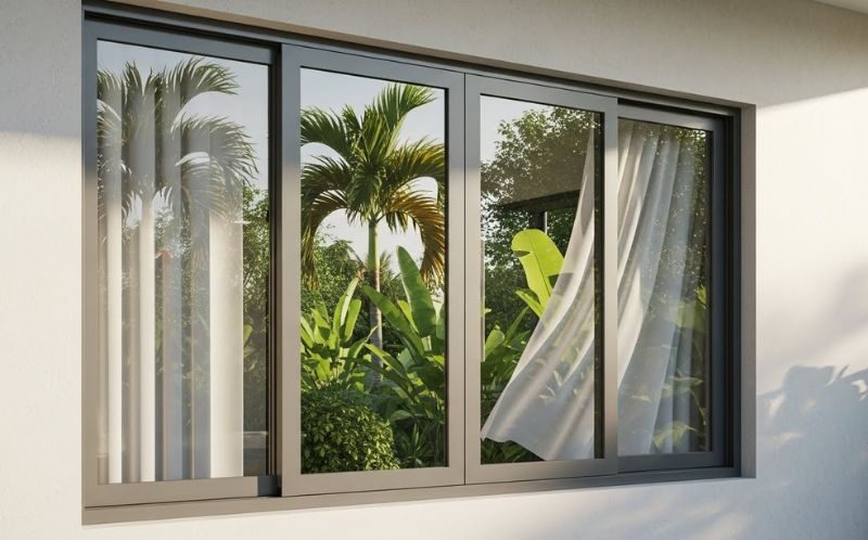 Cửa sổ 4 cánh mở lùa nhôm Xingfa Hệ 55 Chính Hãng tại Đà Nẵng