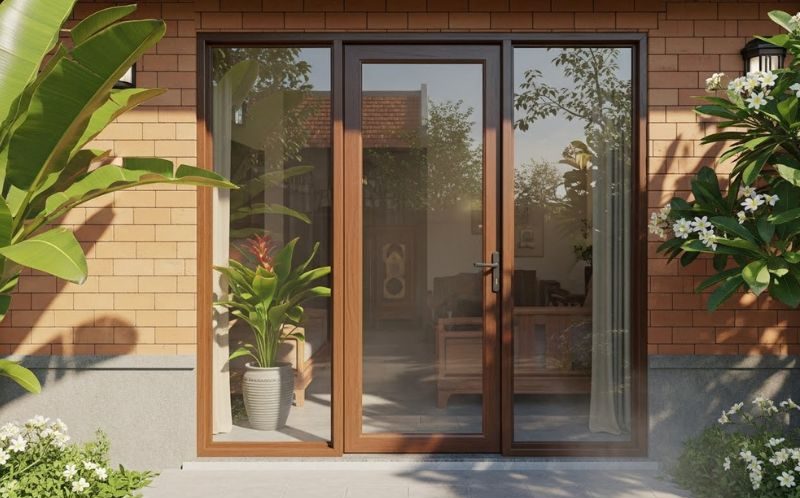 Cửa kính mở quay 1 cánh mẫu ĐẸP tại Đà Nẵng